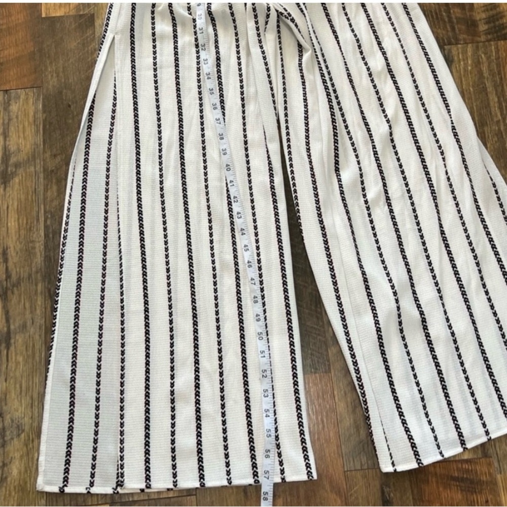 One Clothing White and Black Striped Jumpsuit - Picture 9 of 9